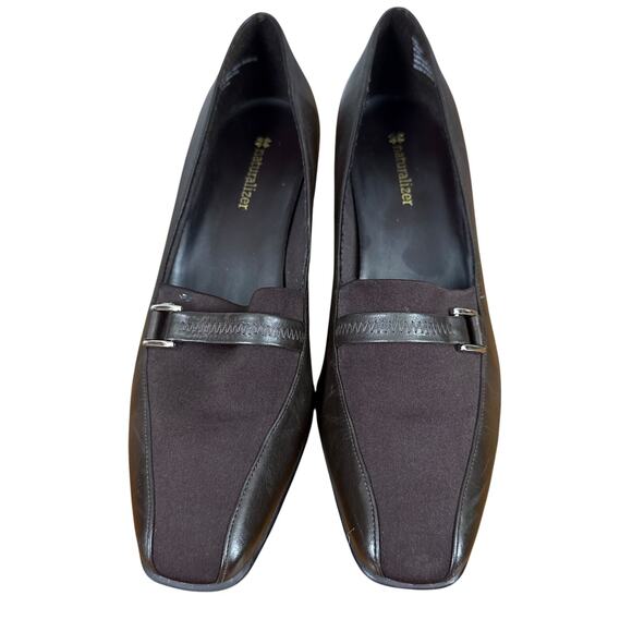 Naturalizer Edie Womens Dark Brown Leather Chunky Heels Pumps Classic Shoes 8.5 - Picture 6 of 16